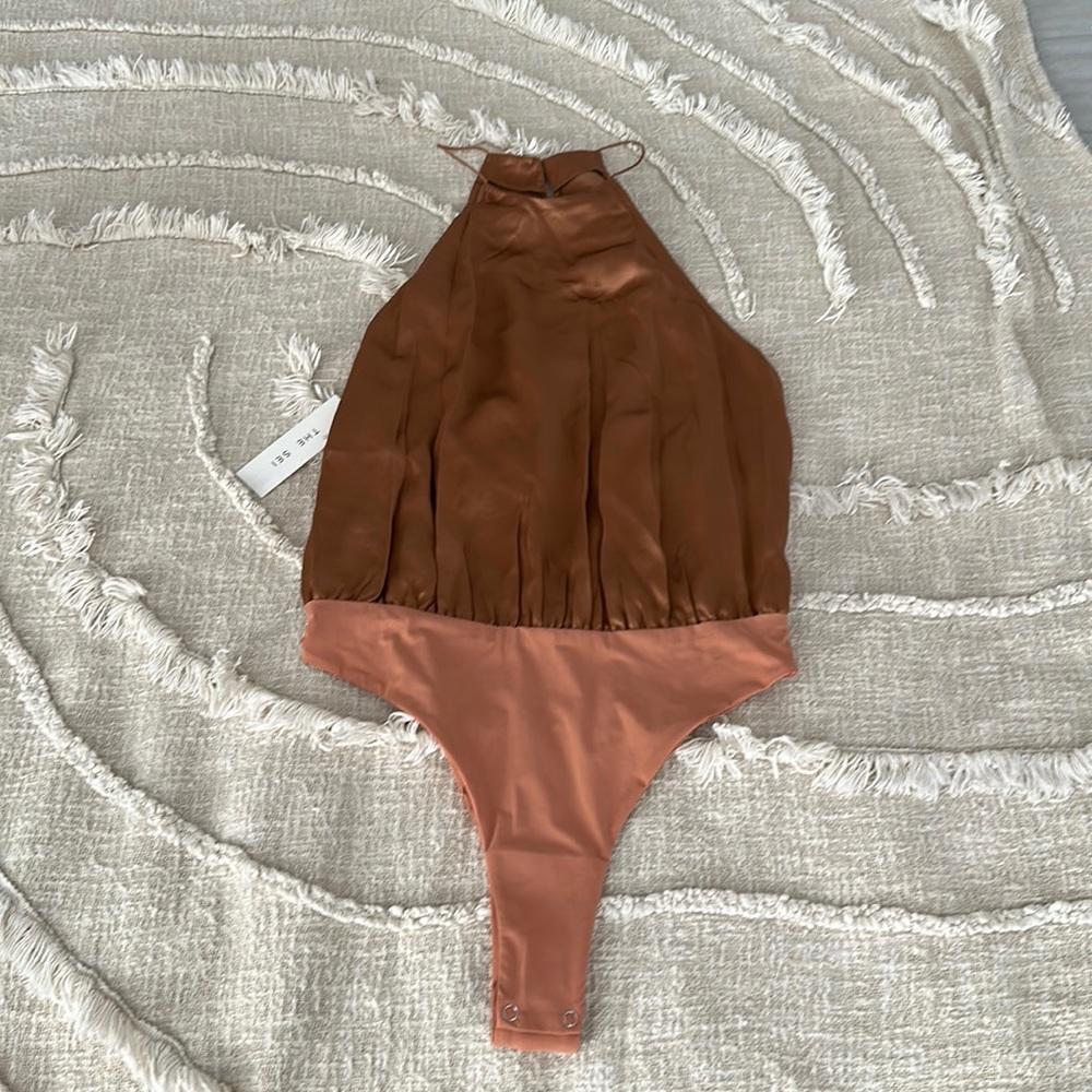 NWT The Sei high neck bodysuit in CHAI